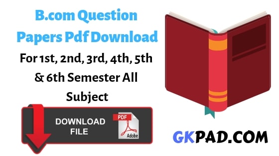 B.com Question Papers