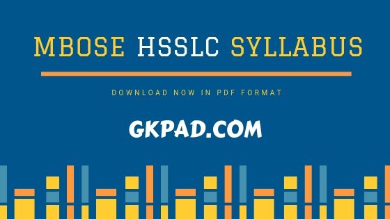 Mbose HSSLC Syllabus 2020-21