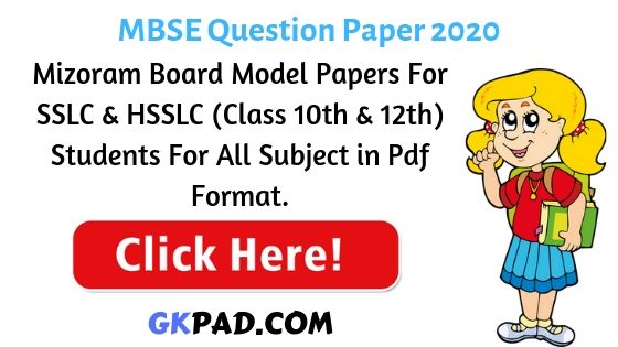 Mizoram Question Paper