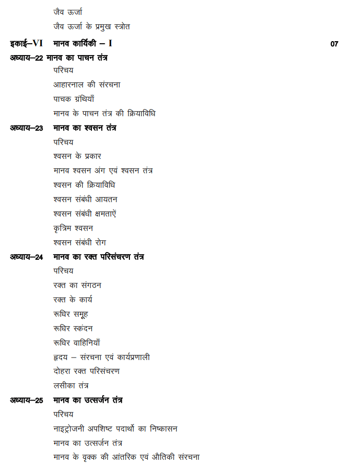 RBSE 12th Biology Syllabus