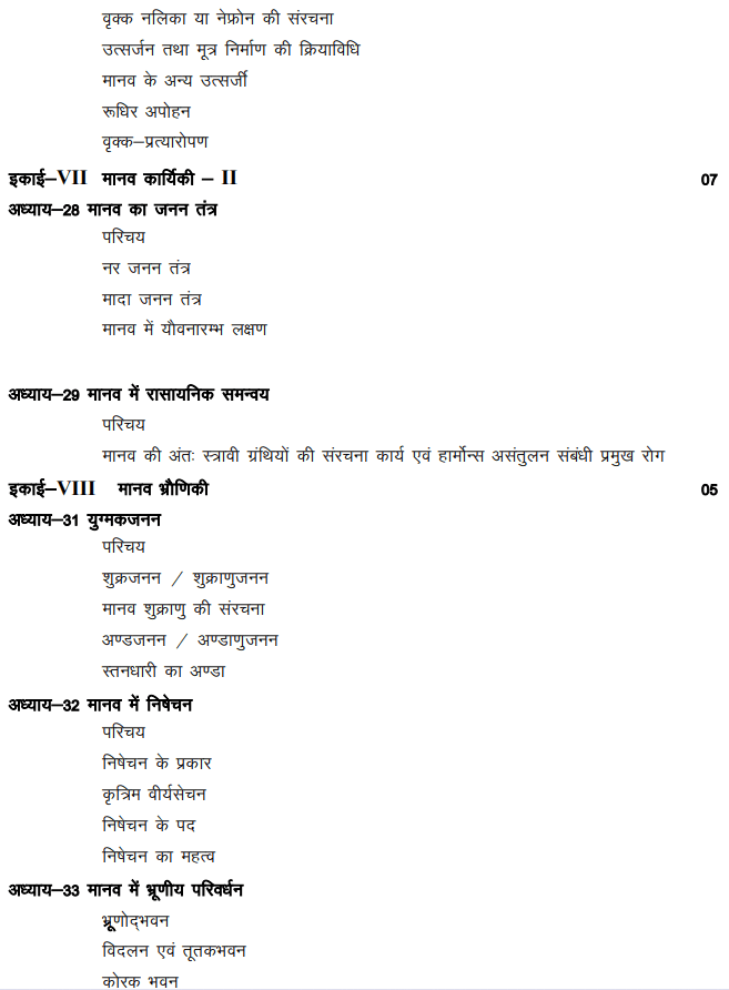RBSE 12th Biology Syllabus