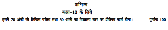 UP Board 10th Commerce Syllabus