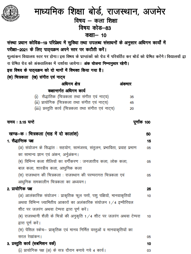 BSER 10th Drawing Syllabus