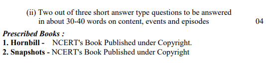 RBSE 11th English Compulsory Syllabus