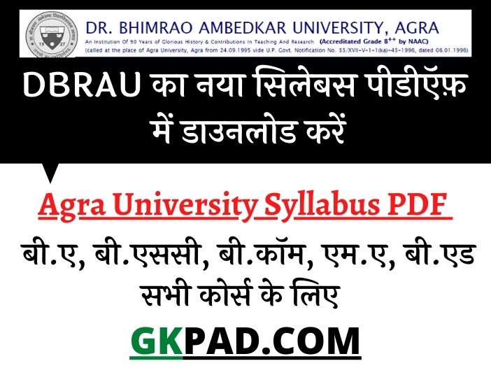 DBRAU Syllabus 2021 in Hindi PDF Download