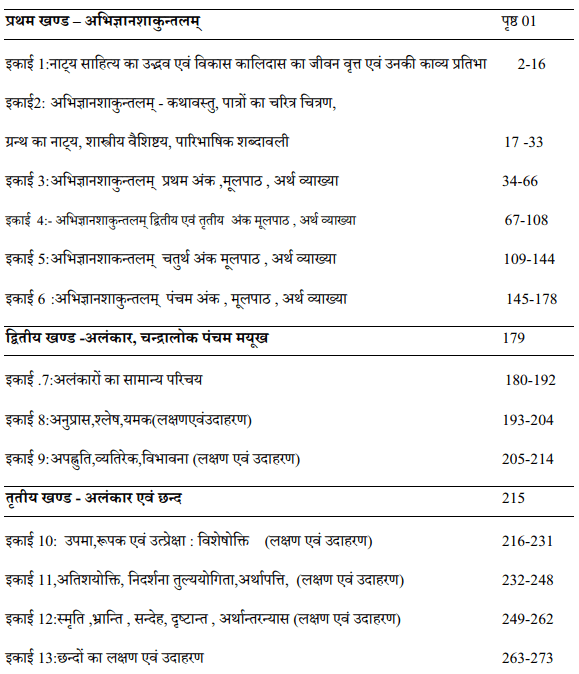 BA 1st Year Sanskrit Literature Books by UOU