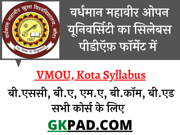 VMOU Syllabus 2022 in Hindi PDF