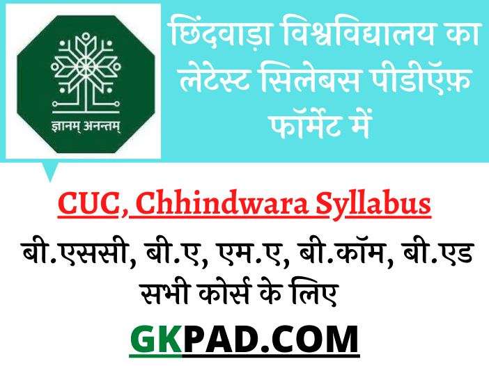Chhindwara University Syllabus 2022 in Hindi PDF