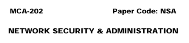 Network Security and Administration