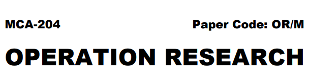 pgdca Operation Research