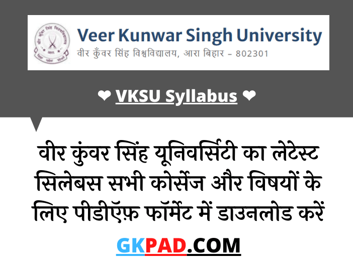 VKSU Syllabus 2022 in Hindi PDF