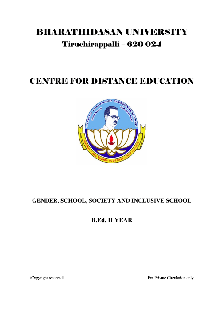 Gender School and Society Book in English PDF (Study Material)