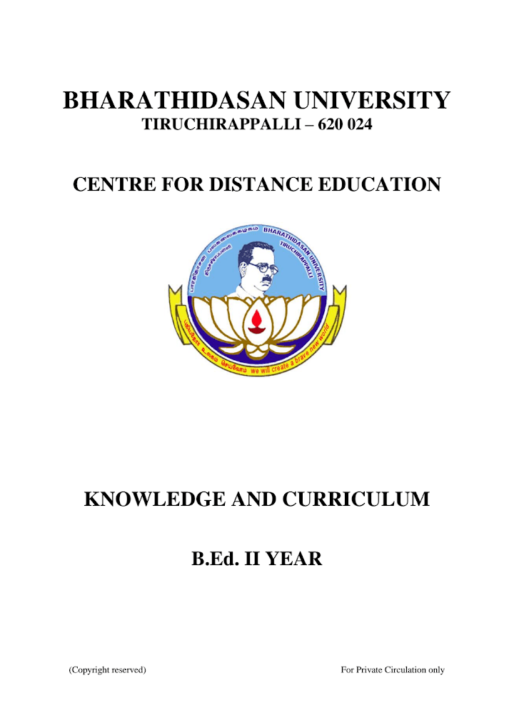 Knowledge and Curriculum Book in English PDF by BDU