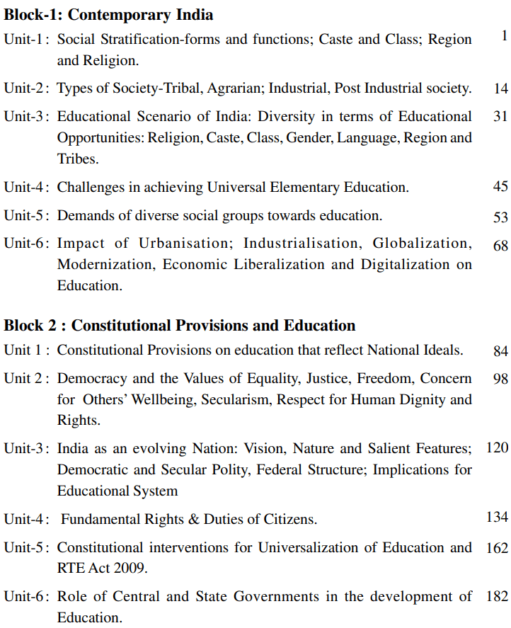 Contemporary India and Education Book in English PDF by Mangalore University