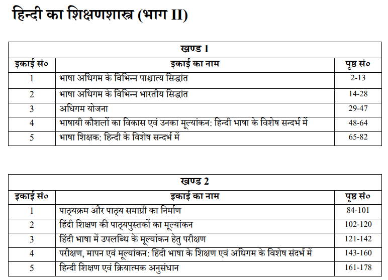 Pedagogy of Hindi Book PDF by UOU