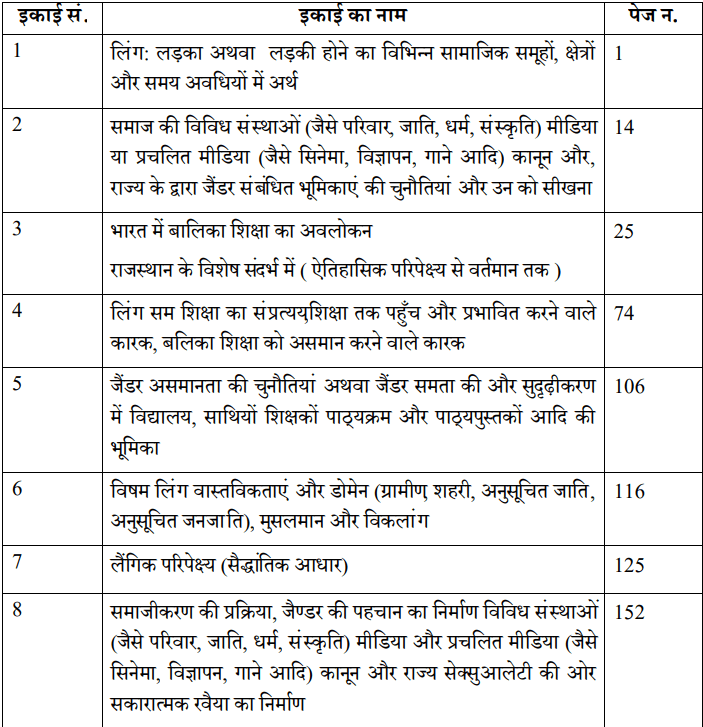 Gender School and Society Book in Hindi PDF by VMOU