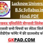 Lucknow University BSC Syllabus