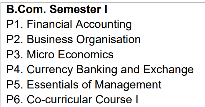 LU B.Com 1st Semester Syllabus