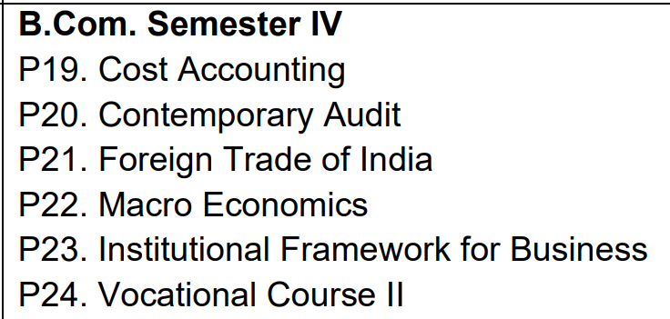 LU B.Com 4th Semester Syllabus
