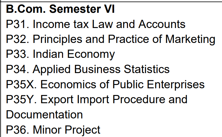 LU B.Com 6th Semester Syllabus