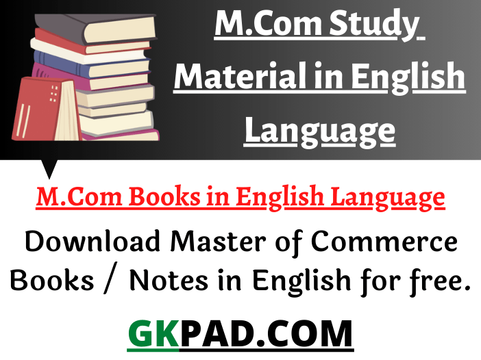 MCom Books in English PDF