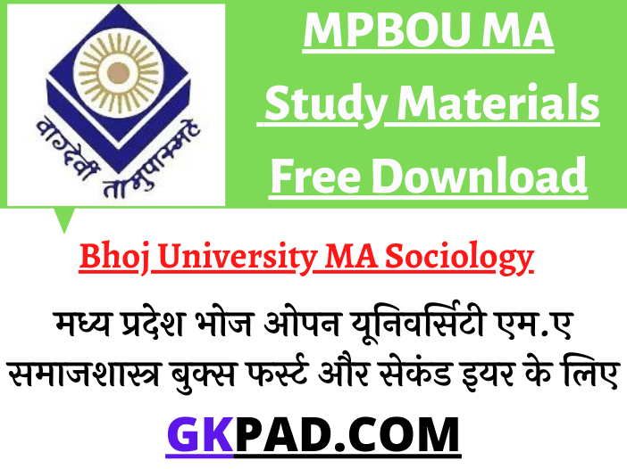 MPBOU MA Sociology Books 2024 PDF