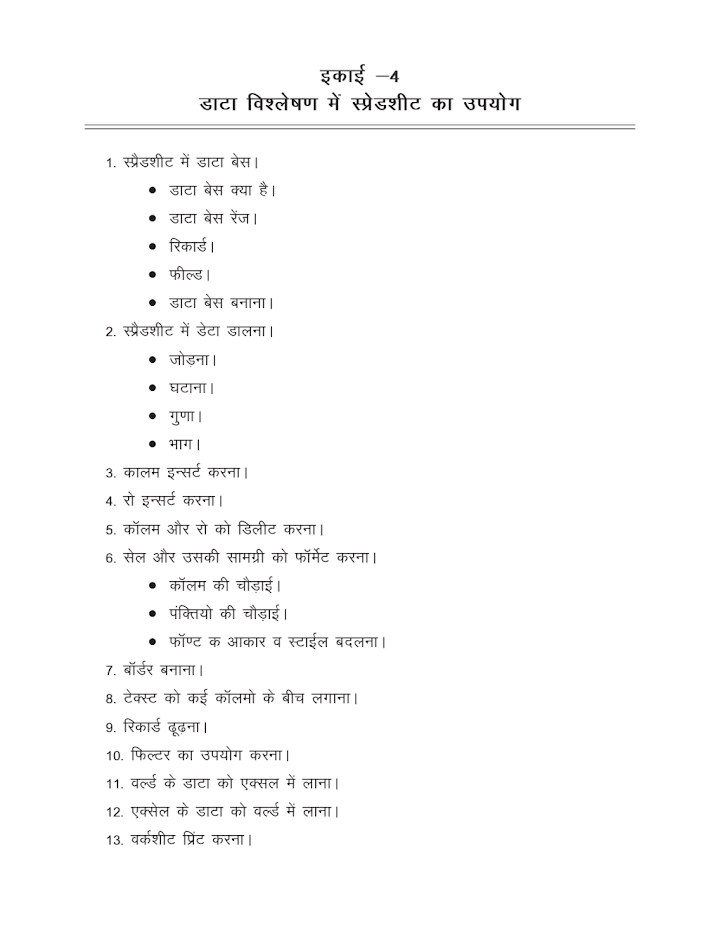 Chapter 4 - डाटा विश्लेषण में स्प्रेडशीट का उपयोग
