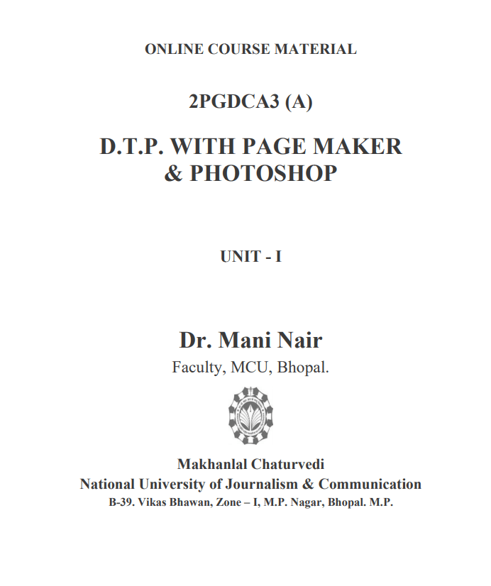2PGDCA3(A) – DTP With Page Maker & Photoshop