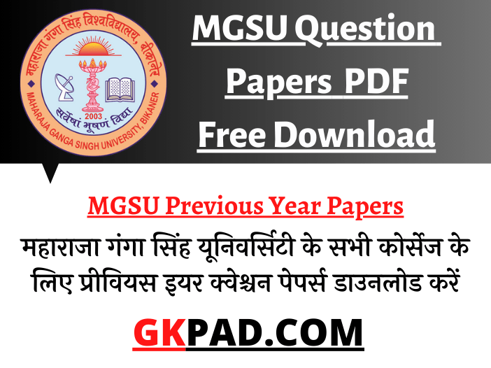 MGSU Question Papers