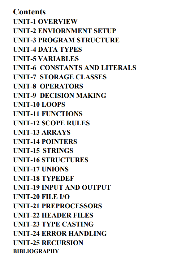 Programming in C