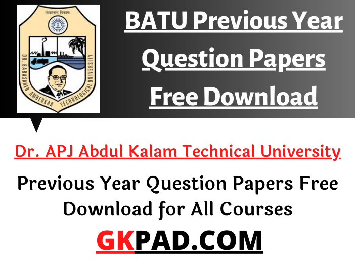 BATU Previous Year Question Paper