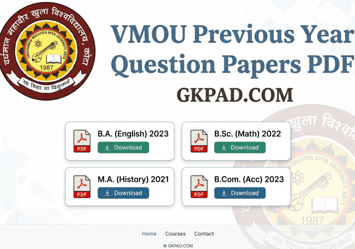 VMOU Previous Year Question Papers