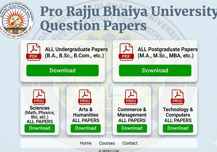 Rajju Bhaiya University Previous Year Question Paper